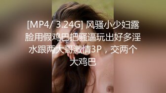 [MP4/ 3.24G] 风骚小少妇露脸用假鸡巴把骚逼玩出好多淫水跟两大哥激情3P，交两个大鸡巴