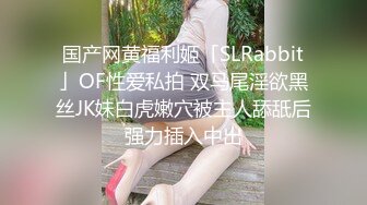 国产网黄福利姬「SLRabbit」OF性爱私拍 双马尾淫欲黑丝JK妹白虎嫩穴被主人舔舐后强力插入中出